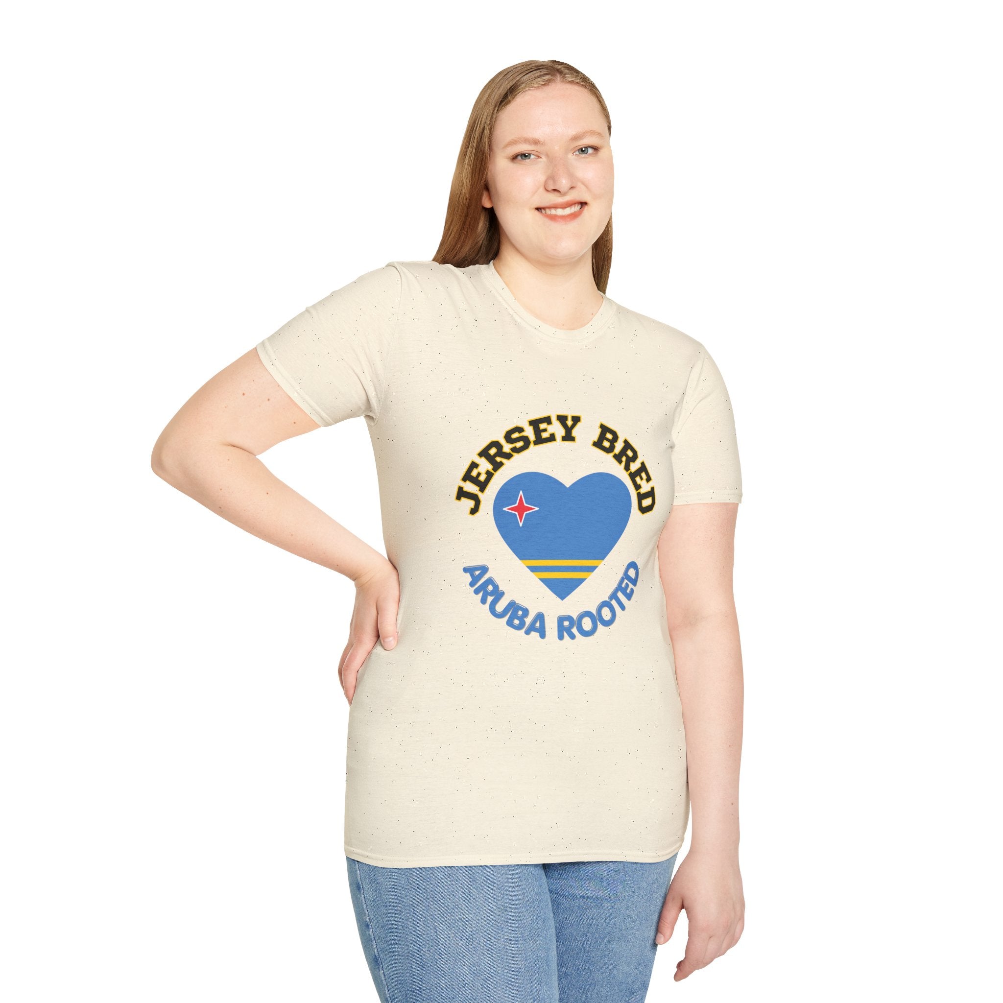 Jersey Bred Aruba Rooted Heritage Heart Tee — Island Pride Graphic T-Shirt