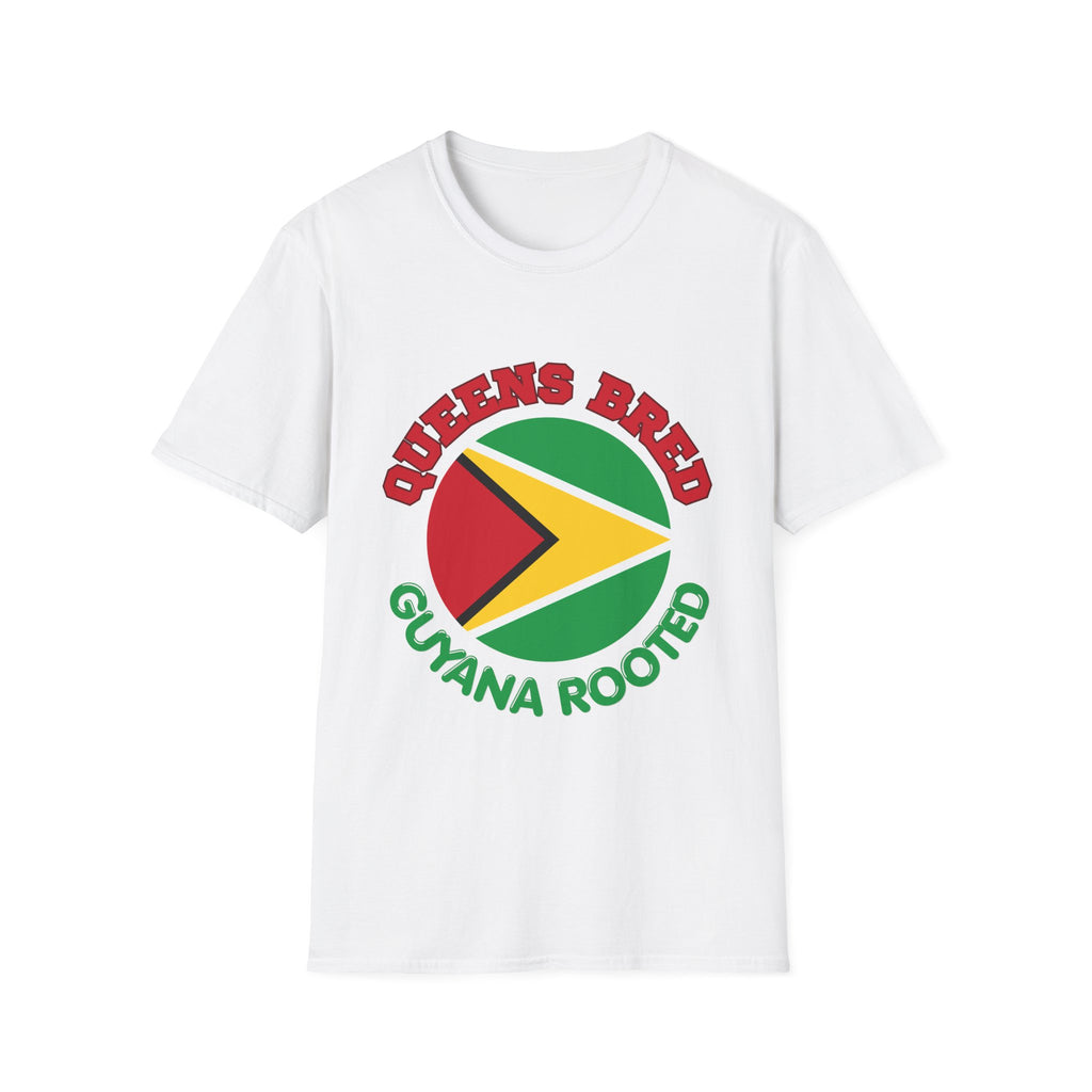 Queens Bred Guyana Rooted T-Shirt — Guyanese Flag Pride Tee