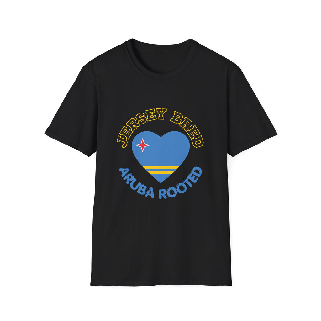 Jersey Bred Aruba Rooted Heritage Heart Tee — Island Pride Graphic T-Shirt