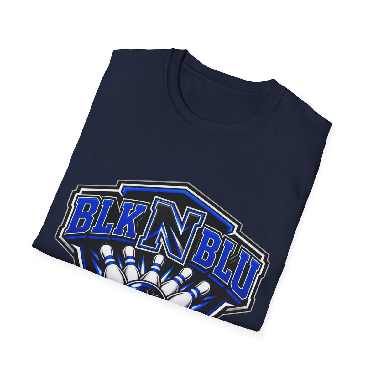 BLK N BLU Bowling Team T‑Shirt – Retro Bowling Ball & Pins Graphic Tee