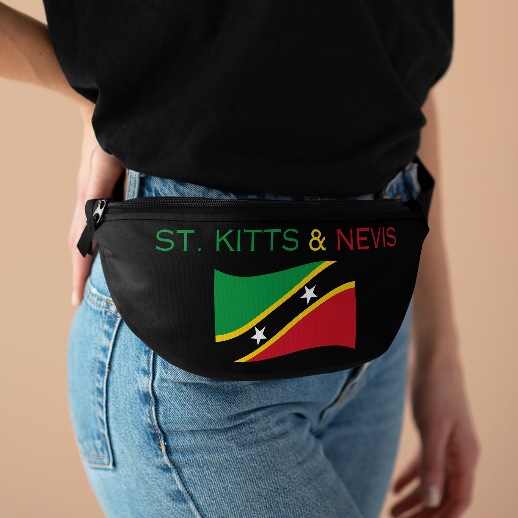 St. Kitts & Nevis Flag Fanny Pack — Travel Waist Bag for the road