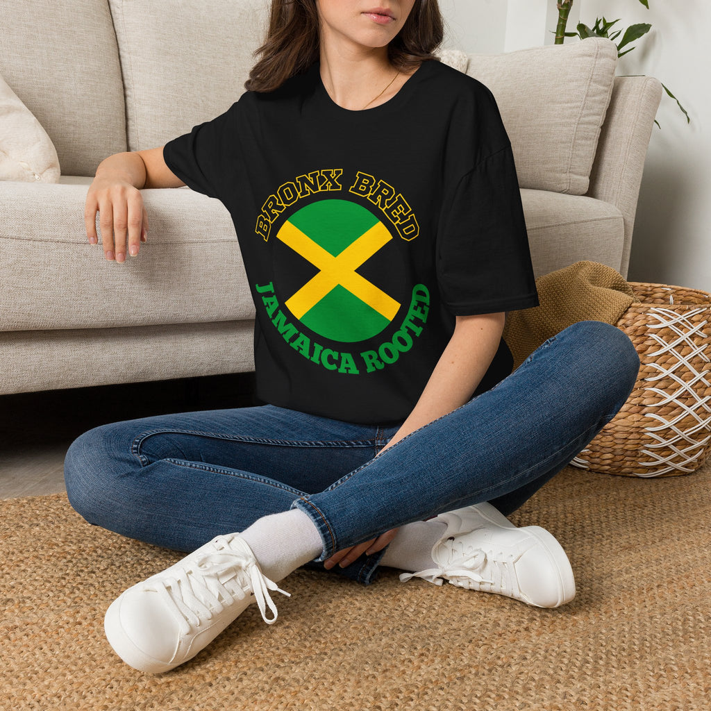Bronx Bred, Jamaica Rooted Tee | Jamaican Flag Graphic for Parade & Festival Season