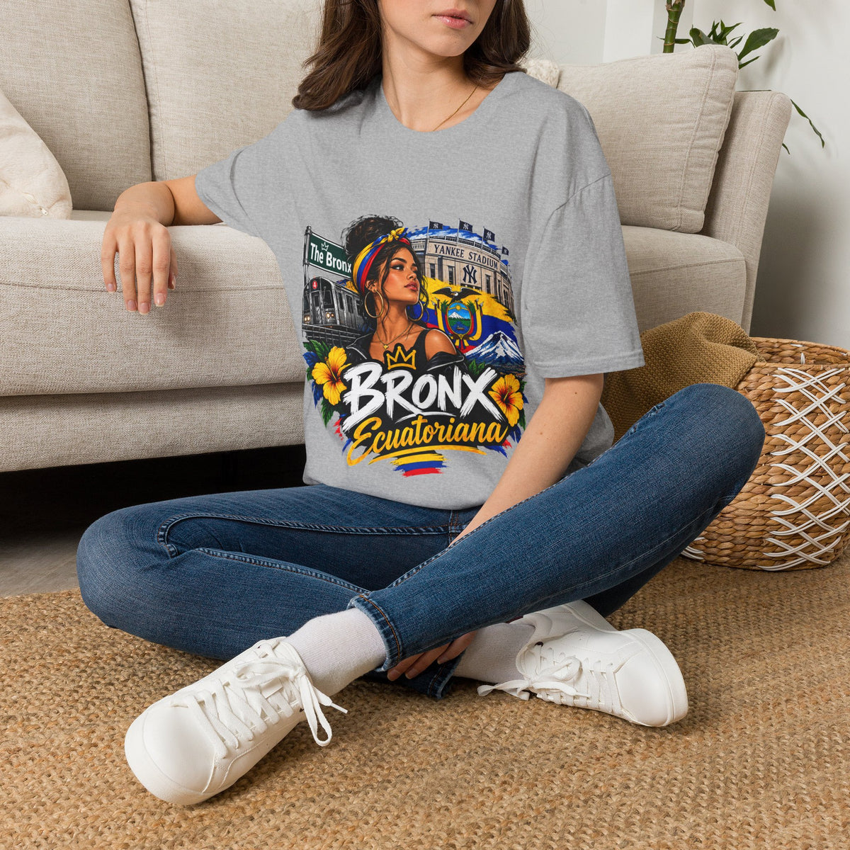 Bronx Ecuatoriana T-Shirt — Ecuadorian Pride NYC Floral Graphic
