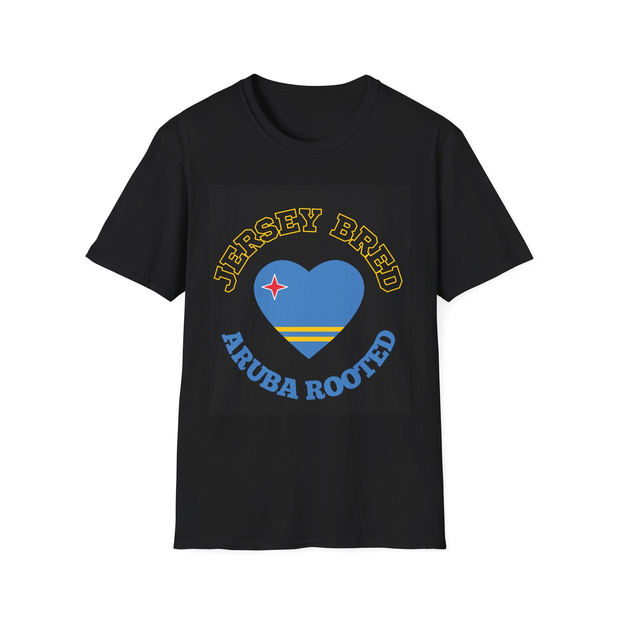 Jersey Bred Aruba Rooted T-Shirt — Heart Flag State Pride Tee