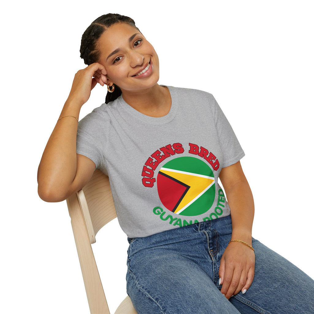 Queens Bred Guyana Rooted T-Shirt — Guyanese Flag Pride Tee