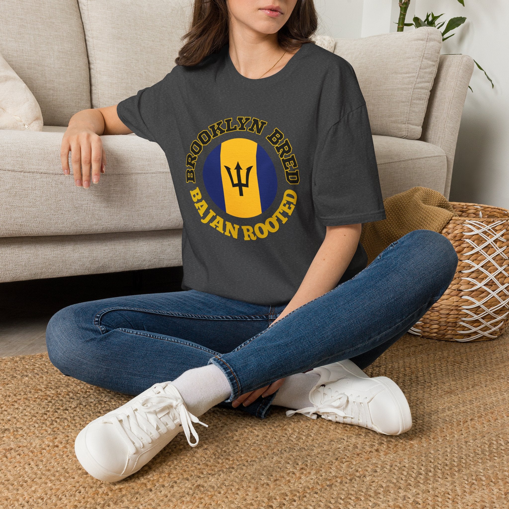 Brooklyn Bred • Bajan Rooted T-Shirt — Barbados Trident Graphic Tee