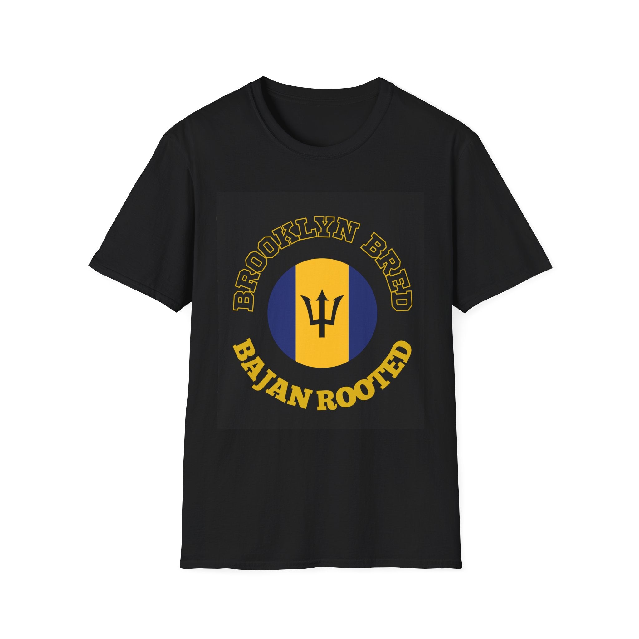 Brooklyn Bred Bajan Rooted T-Shirt | Barbados Trident Flag Design