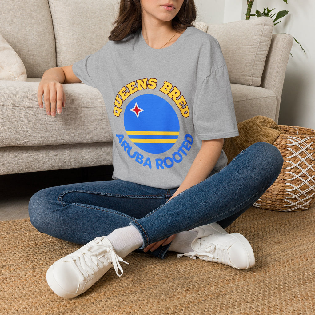 Queens Bred Aruba Rooted T-Shirt — Caribbean Pride Tee