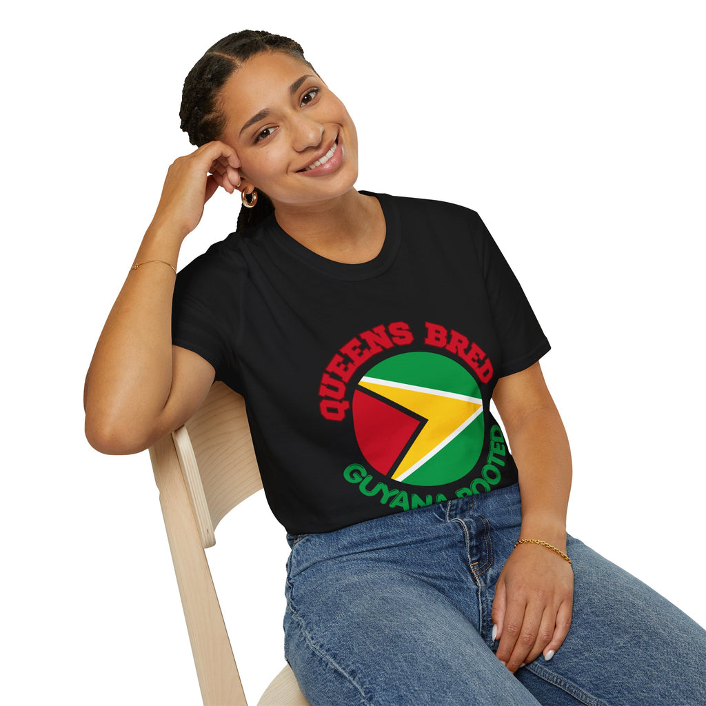 Queens Bred Guyana Rooted T-Shirt — Guyanese Flag Pride Tee