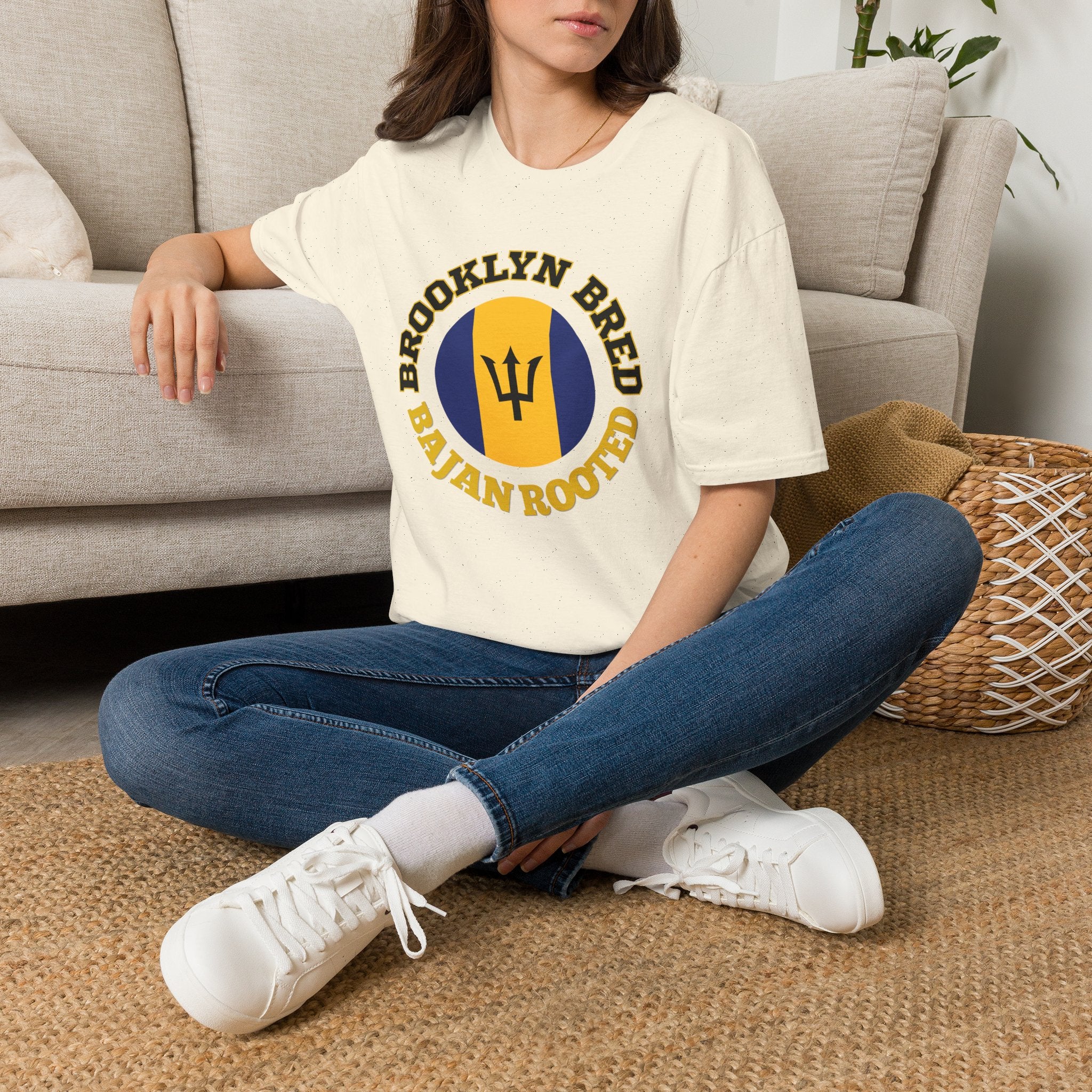 Brooklyn Bred • Bajan Rooted T-Shirt — Barbados Trident Graphic Tee
