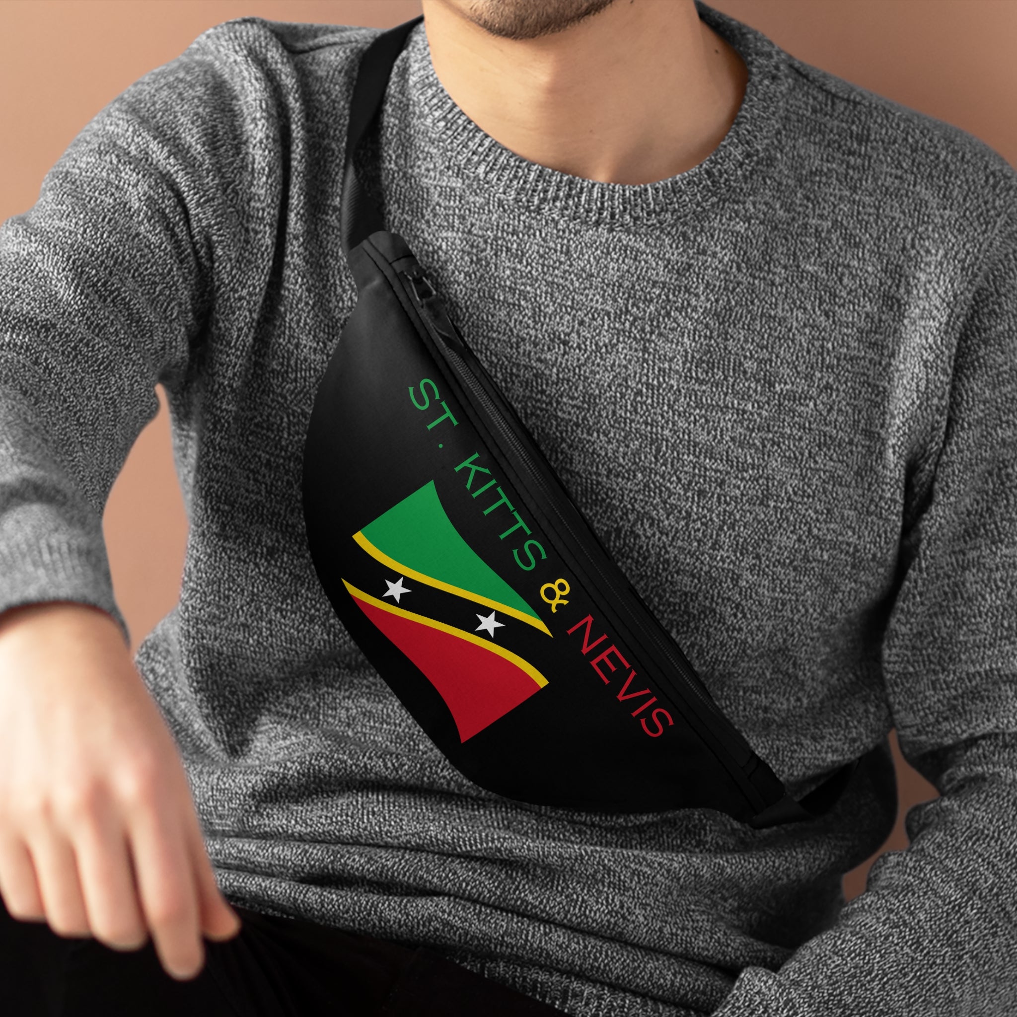 St. Kitts & Nevis Flag Fanny Pack — Travel Waist Bag for the road
