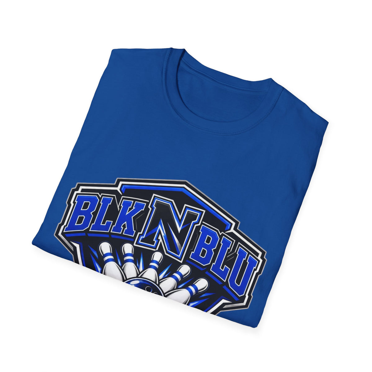 BLK N BLU Bowling Team T‑Shirt – Retro Bowling Ball & Pins Graphic Tee