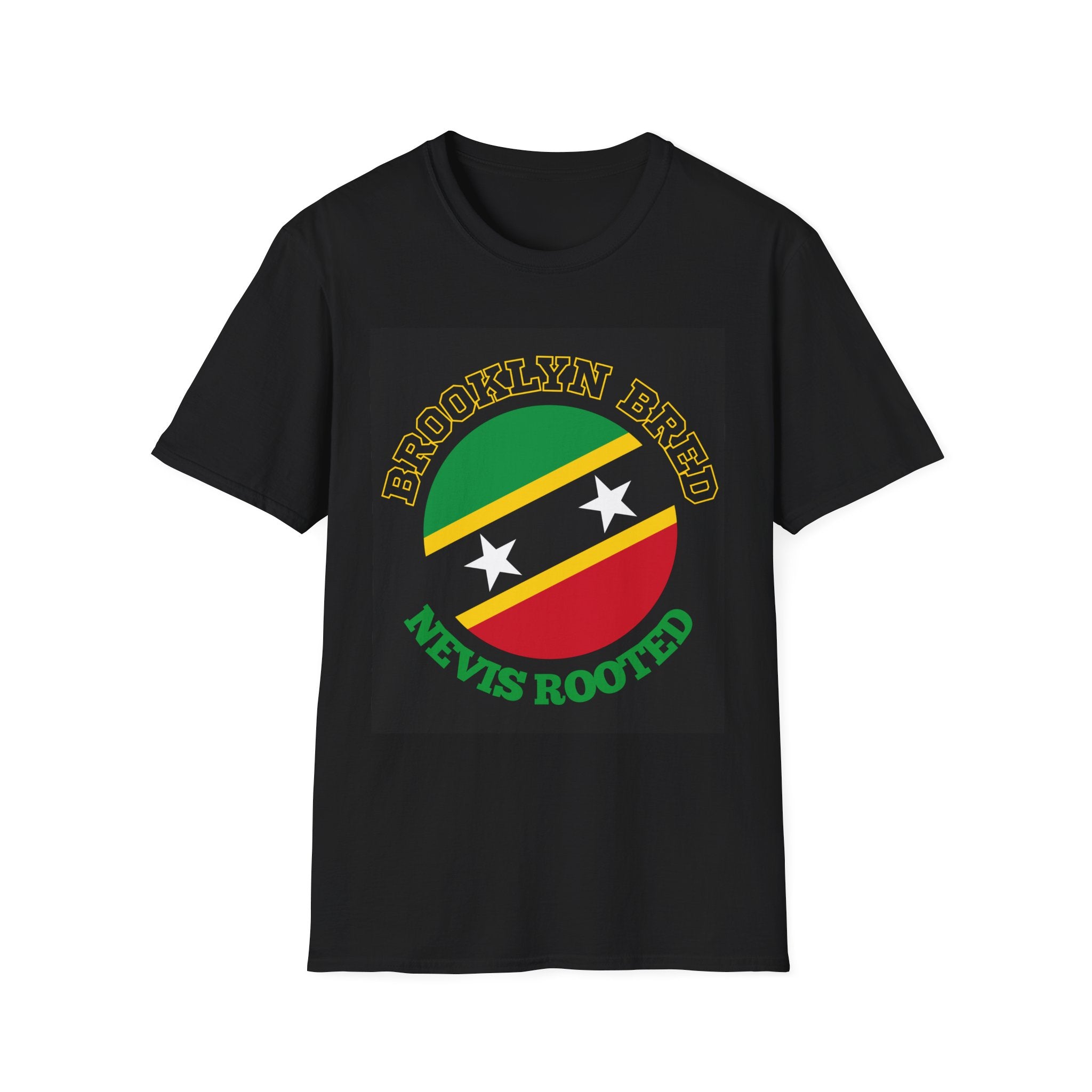 Brooklyn Bred Nevis Rooted T-Shirt — Saint Kitts & Nevis Flag Graphic