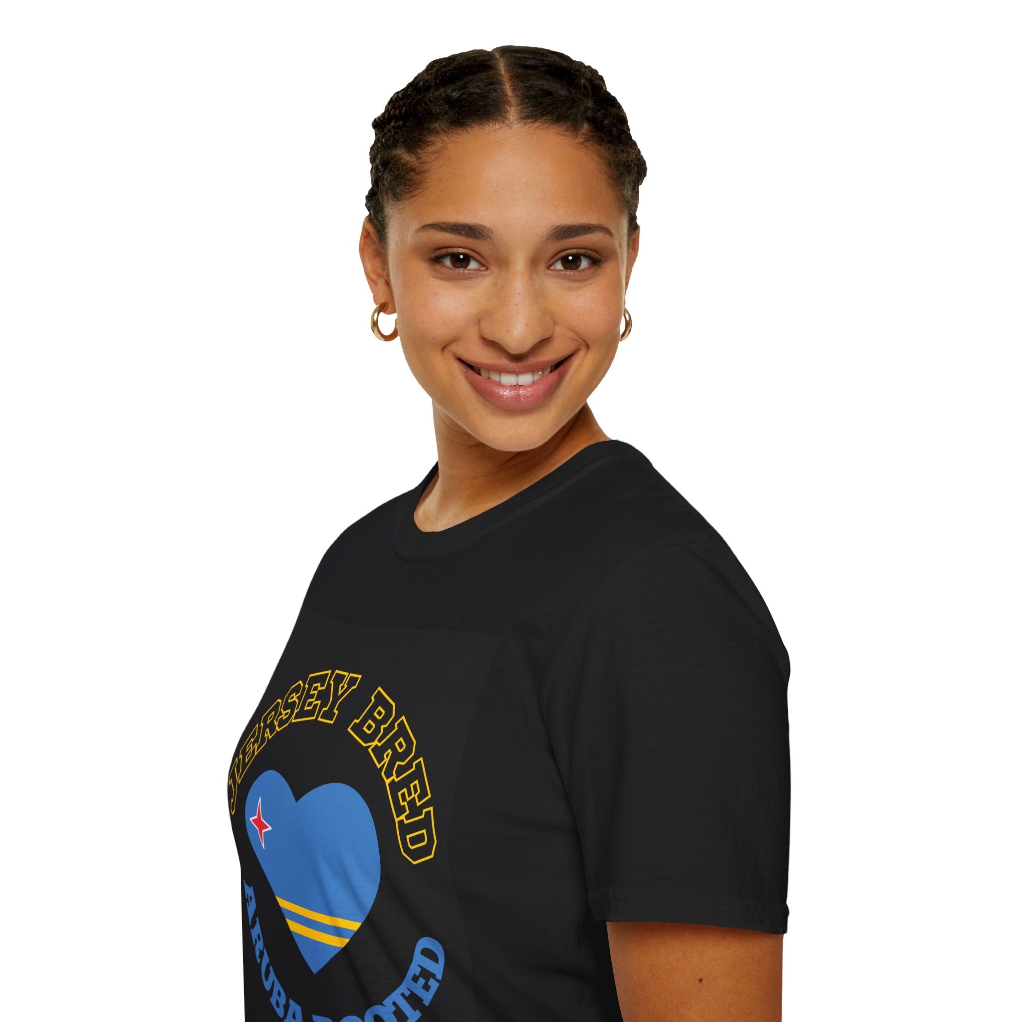 Jersey Bred Aruba Rooted T-Shirt — Heart Flag State Pride Tee