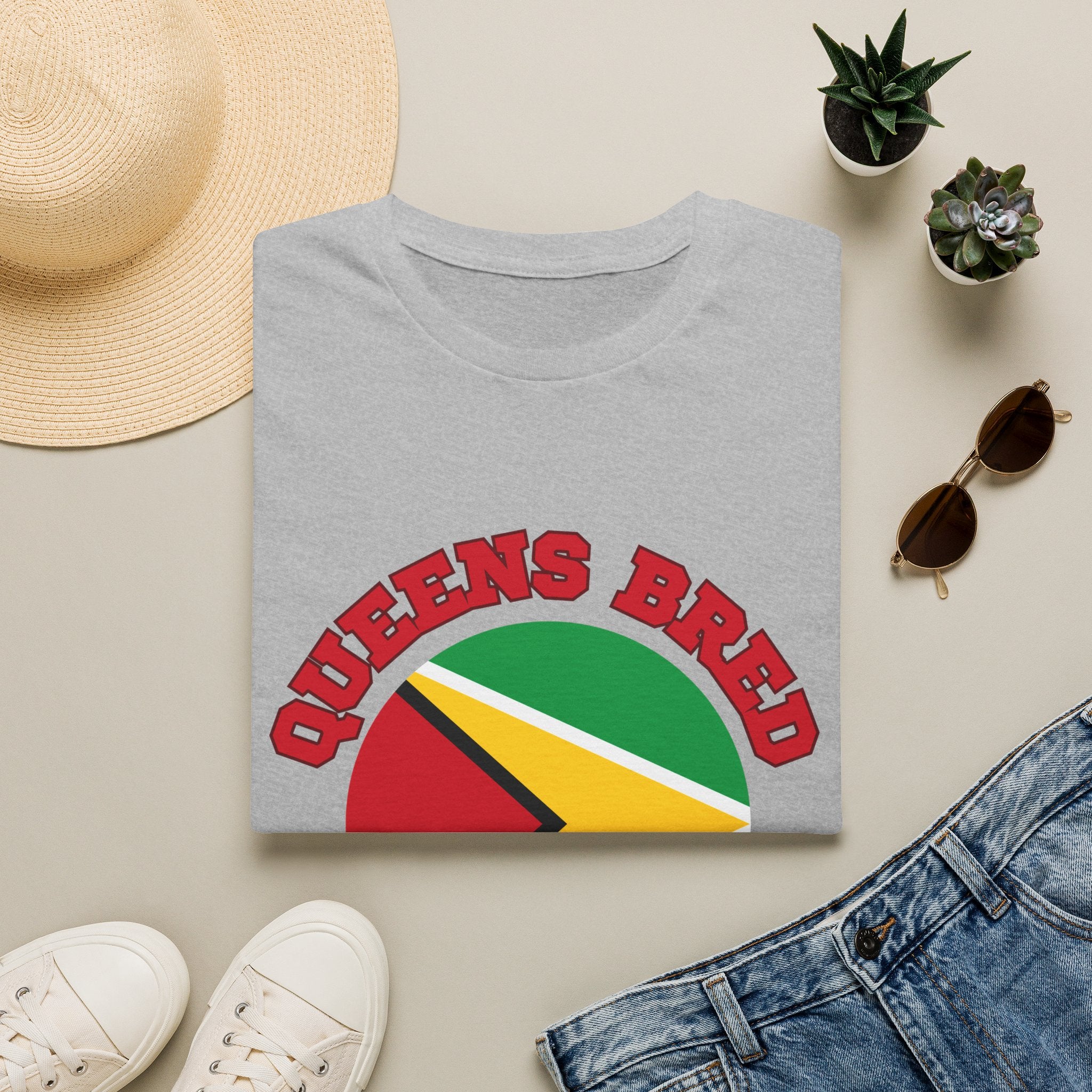 Queens Bred Guyana Rooted T-Shirt — Guyanese Flag Pride Tee