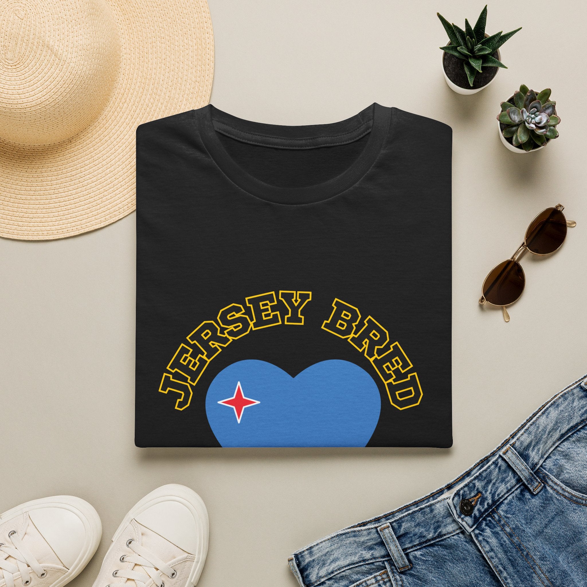 Jersey Bred Aruba Rooted Heritage Heart Tee — Island Pride Graphic T-Shirt