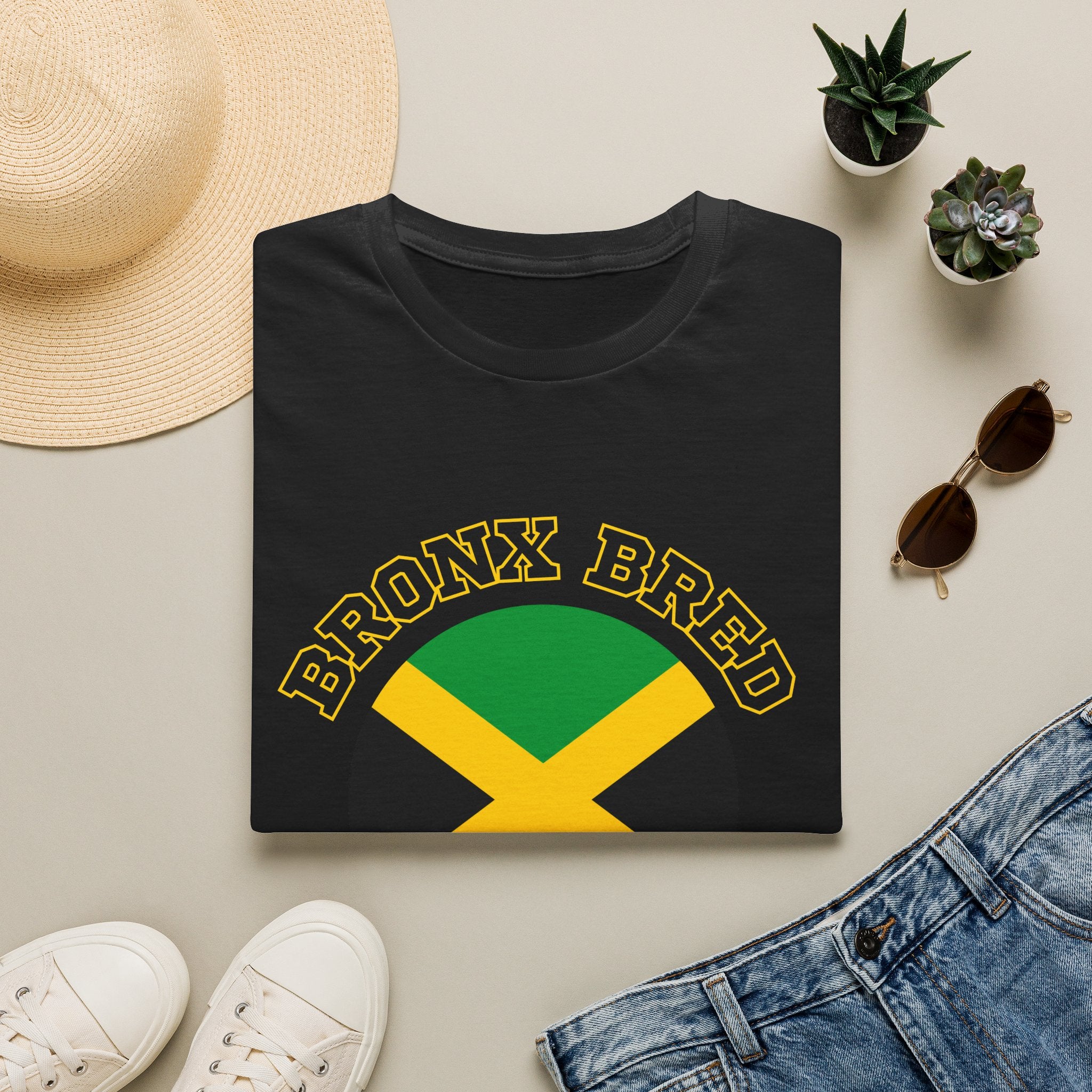 Bronx Bred, Jamaica Rooted Tee | Jamaican Flag Graphic for Parade & Festival Season