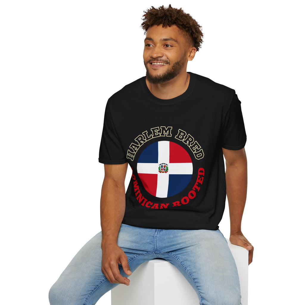 Harlem Bred Dominican Rooted Tee | Dominican Flag Graphic T-Shirt