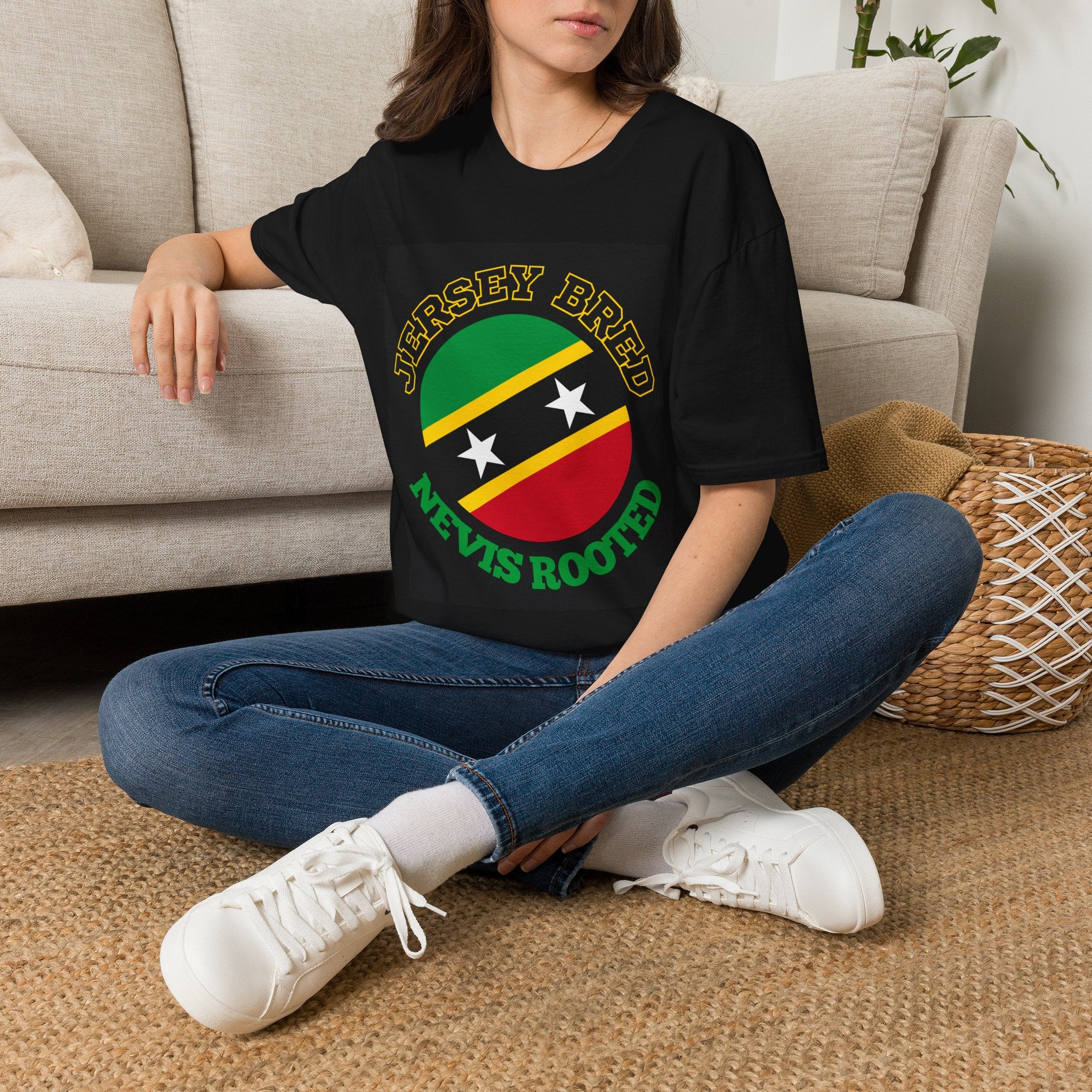 Jersey Bred Nevis Rooted T-Shirt – St. Kitts & Nevis Pride Tee