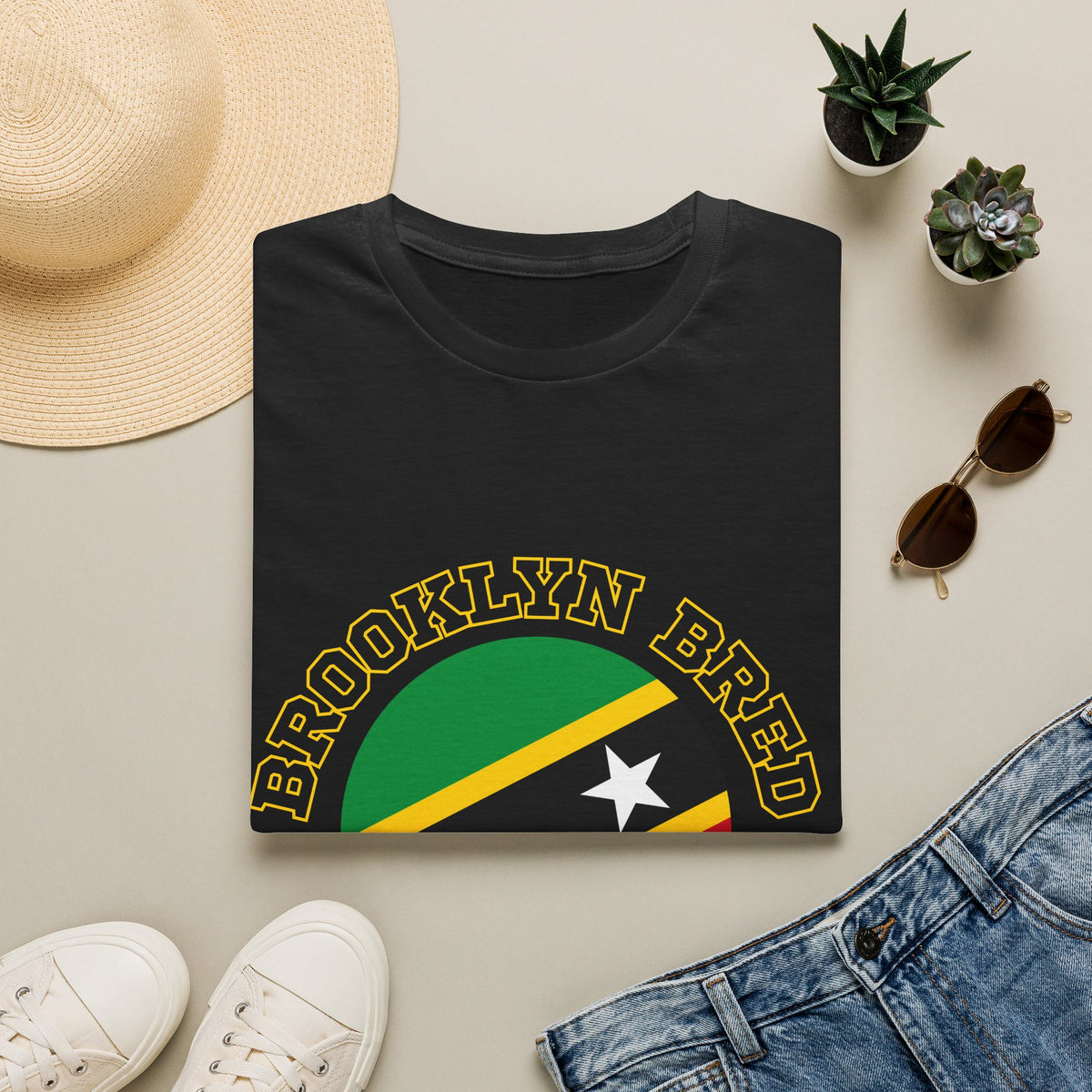 Brooklyn Bred Nevis Rooted T-Shirt — Caribbean Flag Pride Tee