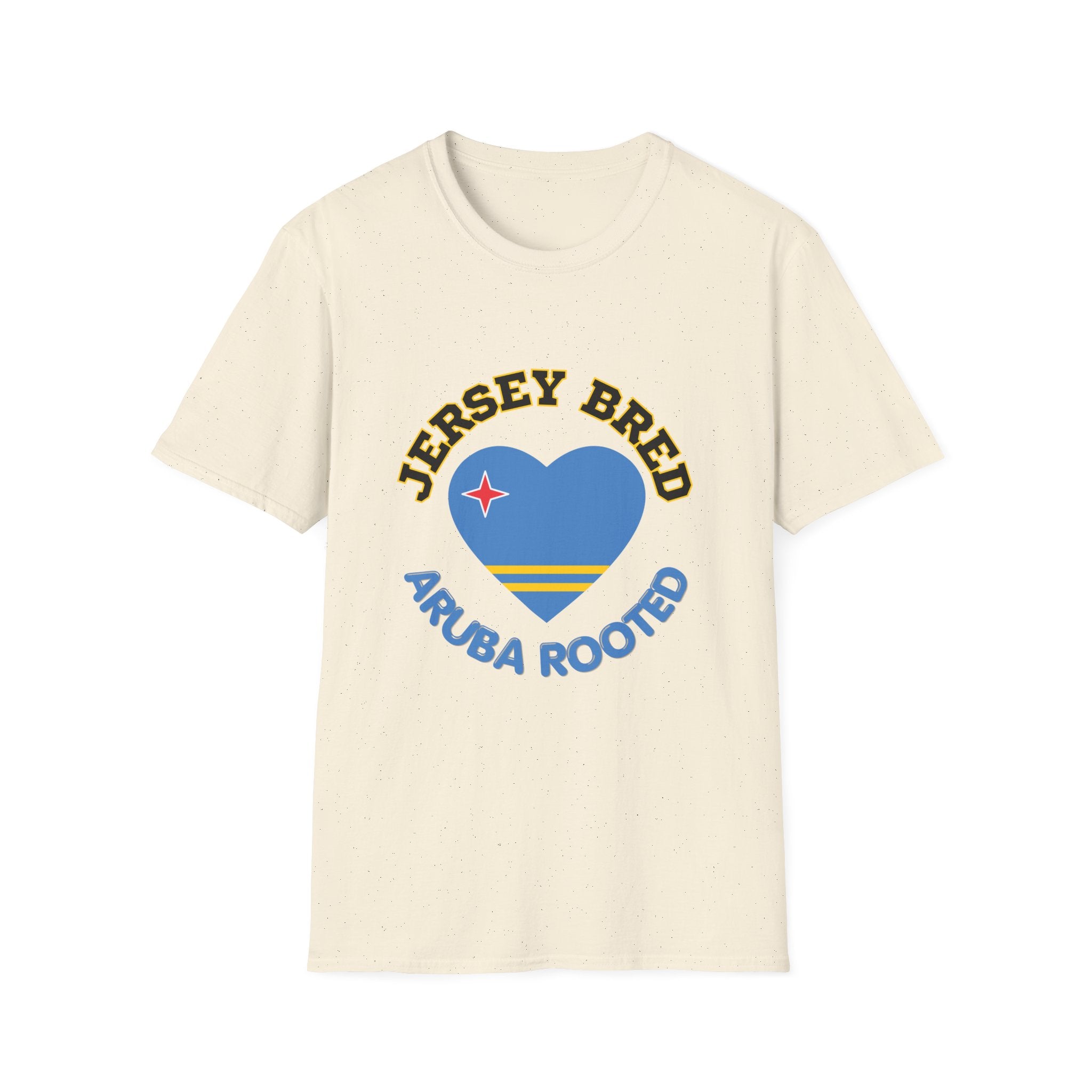 Jersey Bred Aruba Rooted Heritage Heart Tee — Island Pride Graphic T-Shirt