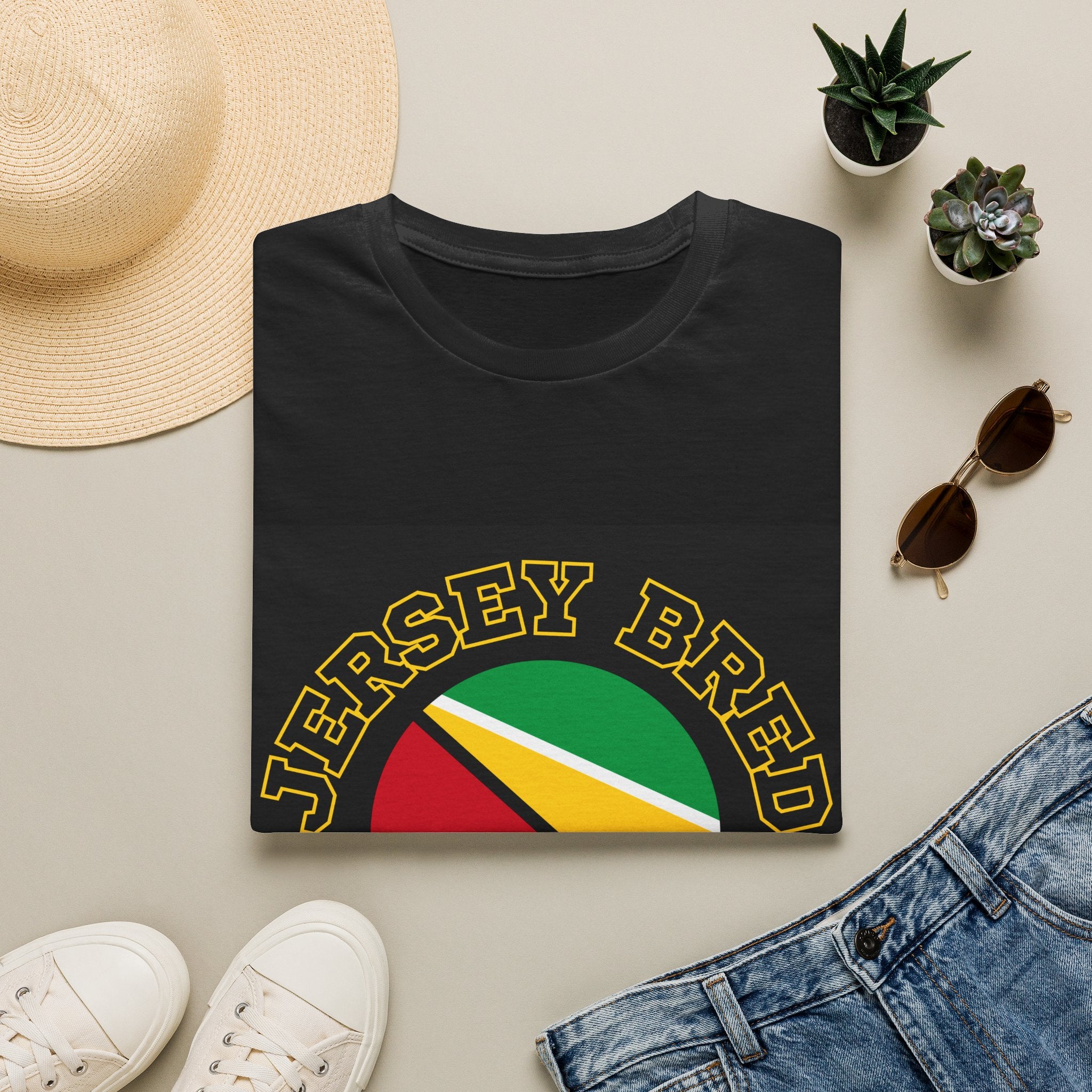 Guyana Roots Jersey T-Shirt – "Jersey Breed" Retro Flag Tee