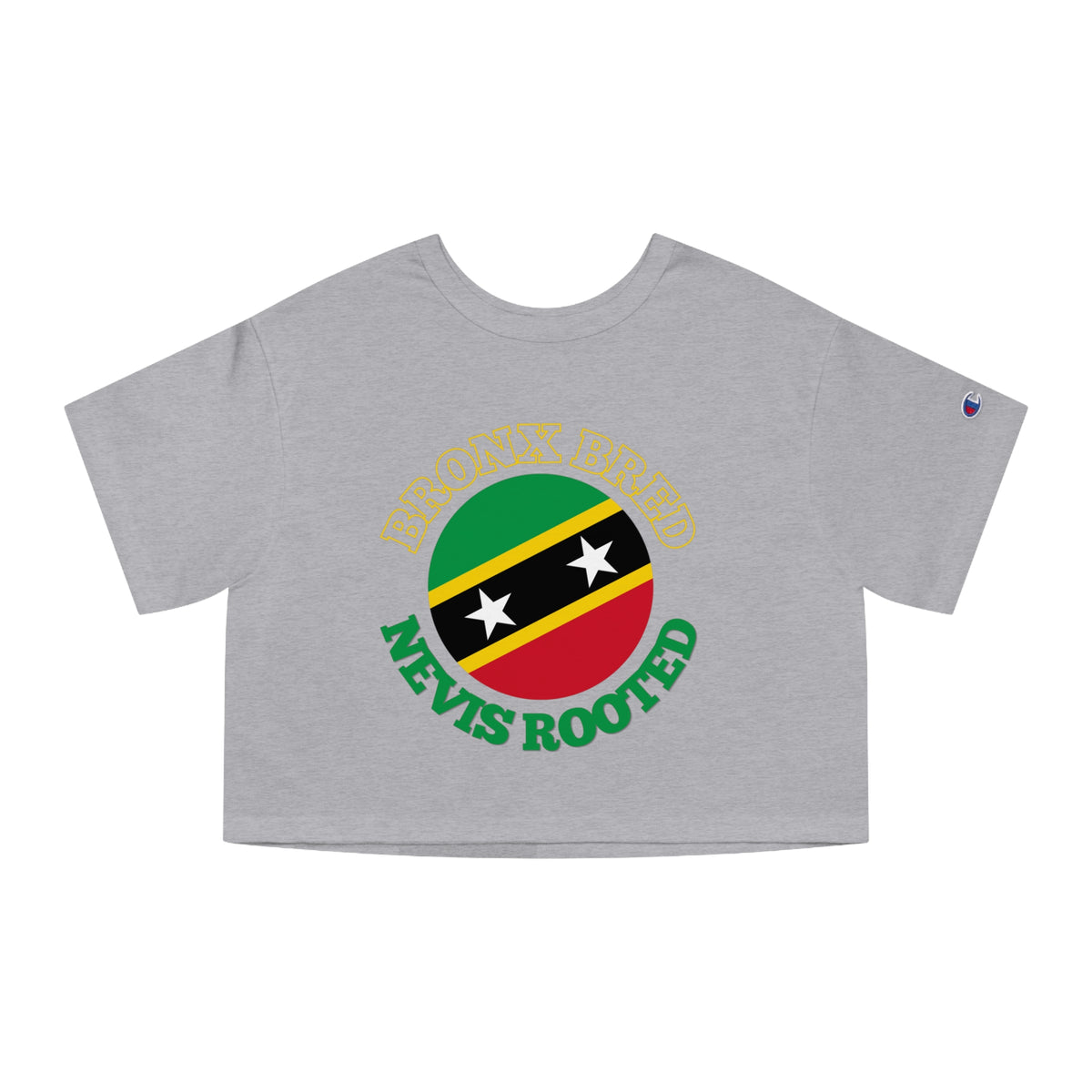 Bronx Bred Nevis Rooted Cropped T-Shirt — Caribbean Pride Heritage Tee
