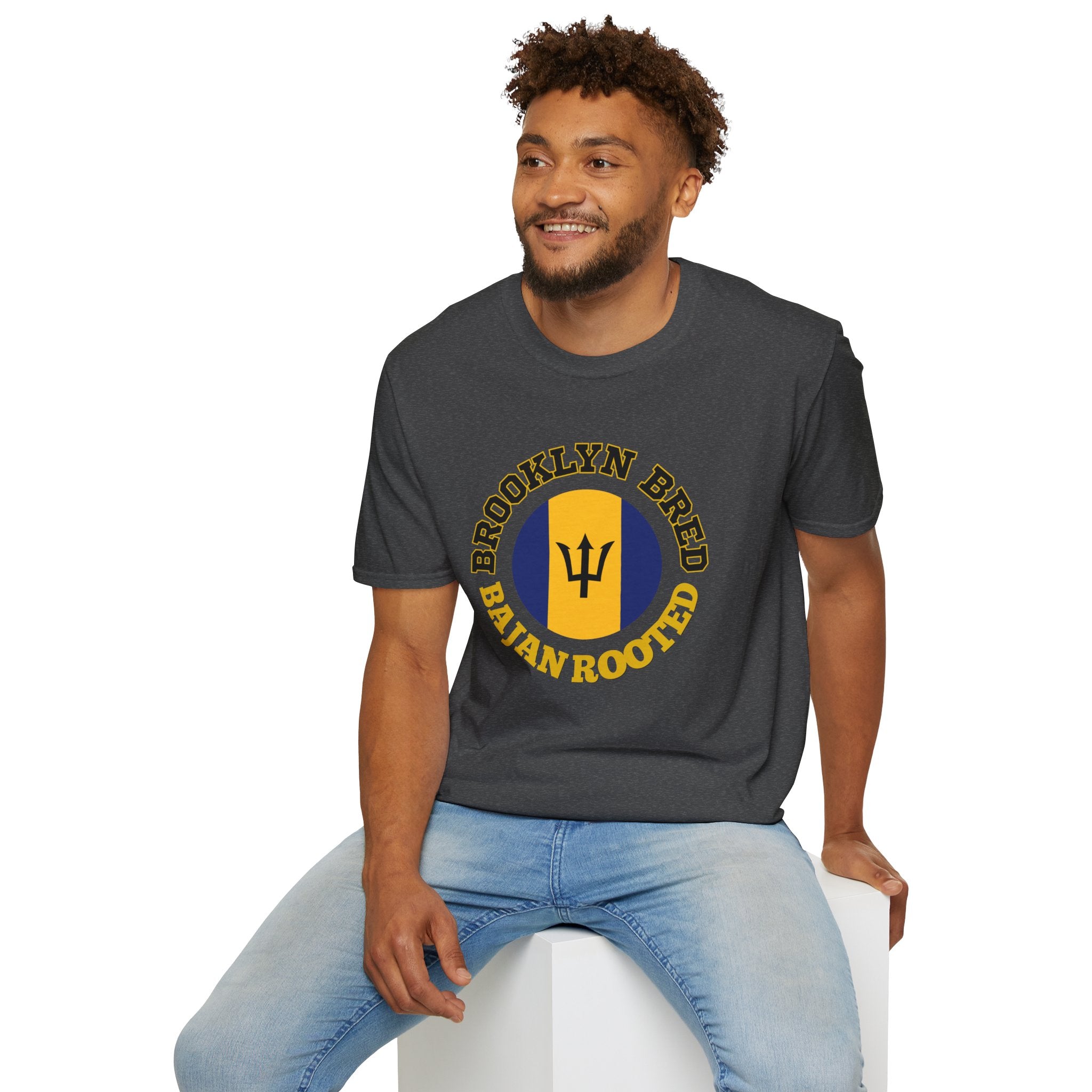 Brooklyn Bred • Bajan Rooted T-Shirt — Barbados Trident Graphic Tee