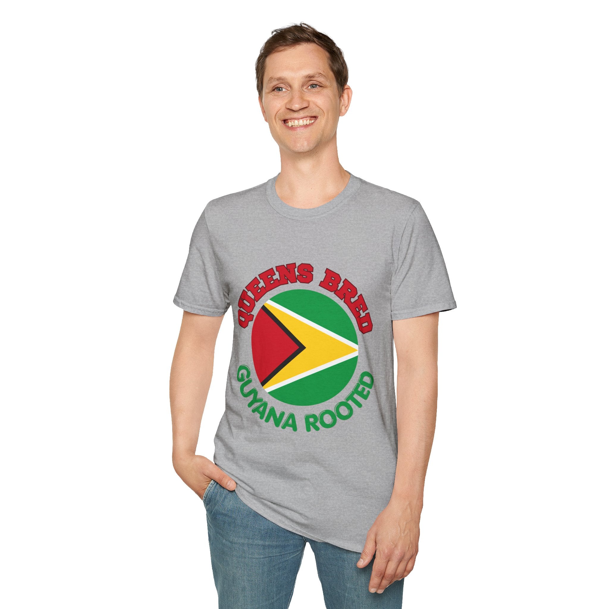 Queens Bred Guyana Rooted T-Shirt — Guyanese Flag Pride Tee