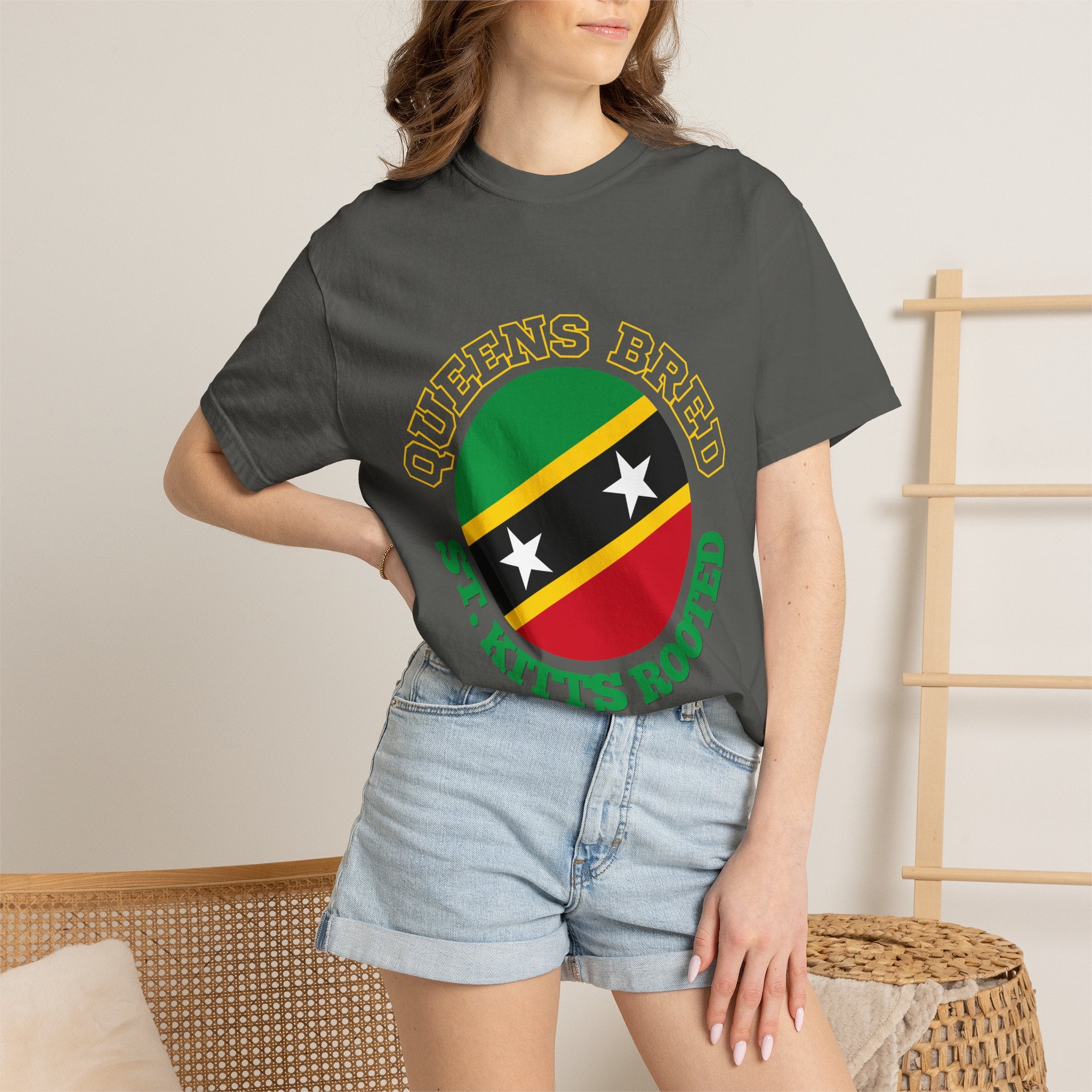 Queens Bred, St. Kitts Rooted Tee | Twin Island Pride Shirt