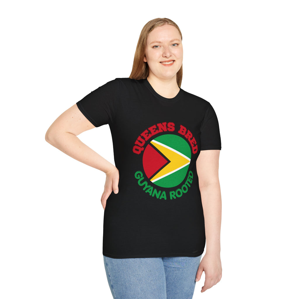 Queens Bred Guyana Rooted T-Shirt — Guyanese Flag Pride Tee