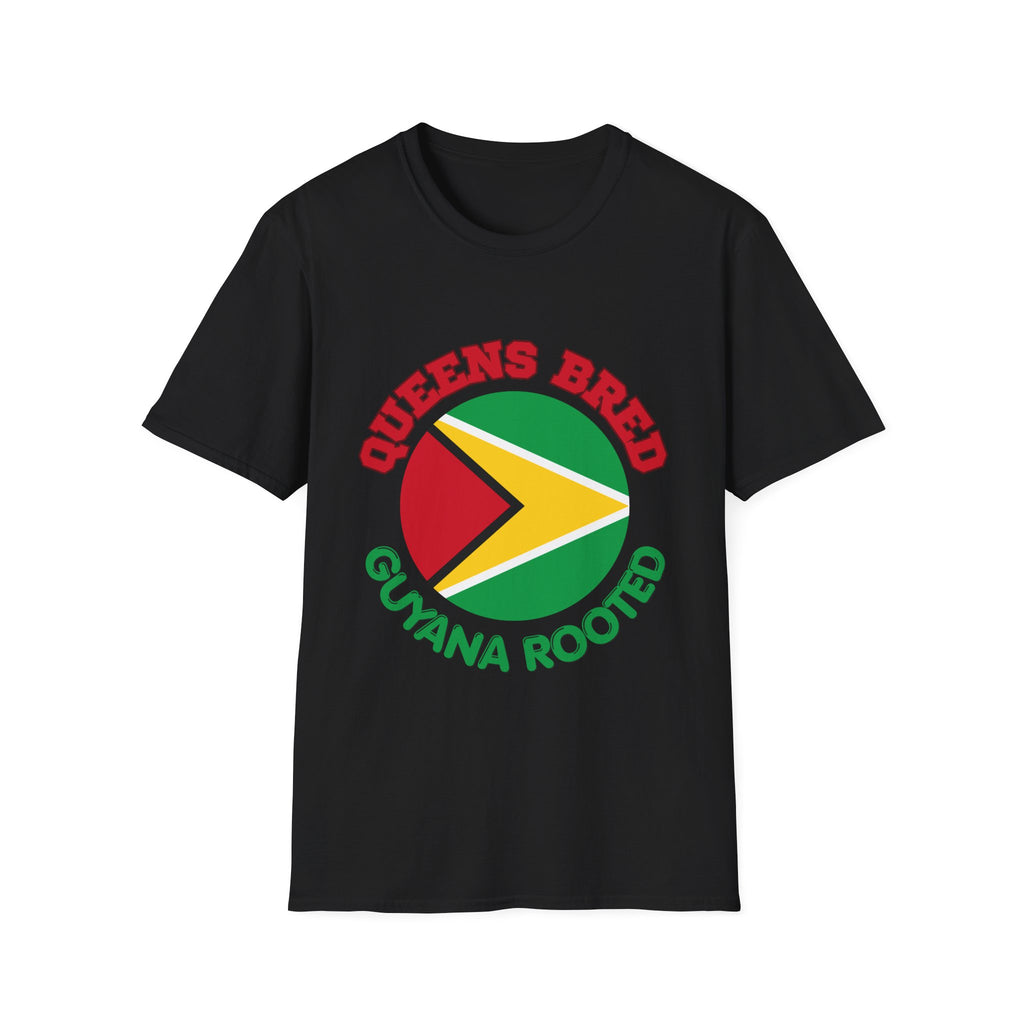 Queens Bred Guyana Rooted T-Shirt — Guyanese Flag Pride Tee
