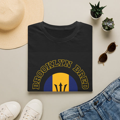 Brooklyn Bred Bajan Rooted T-Shirt | Barbados Trident Flag Design