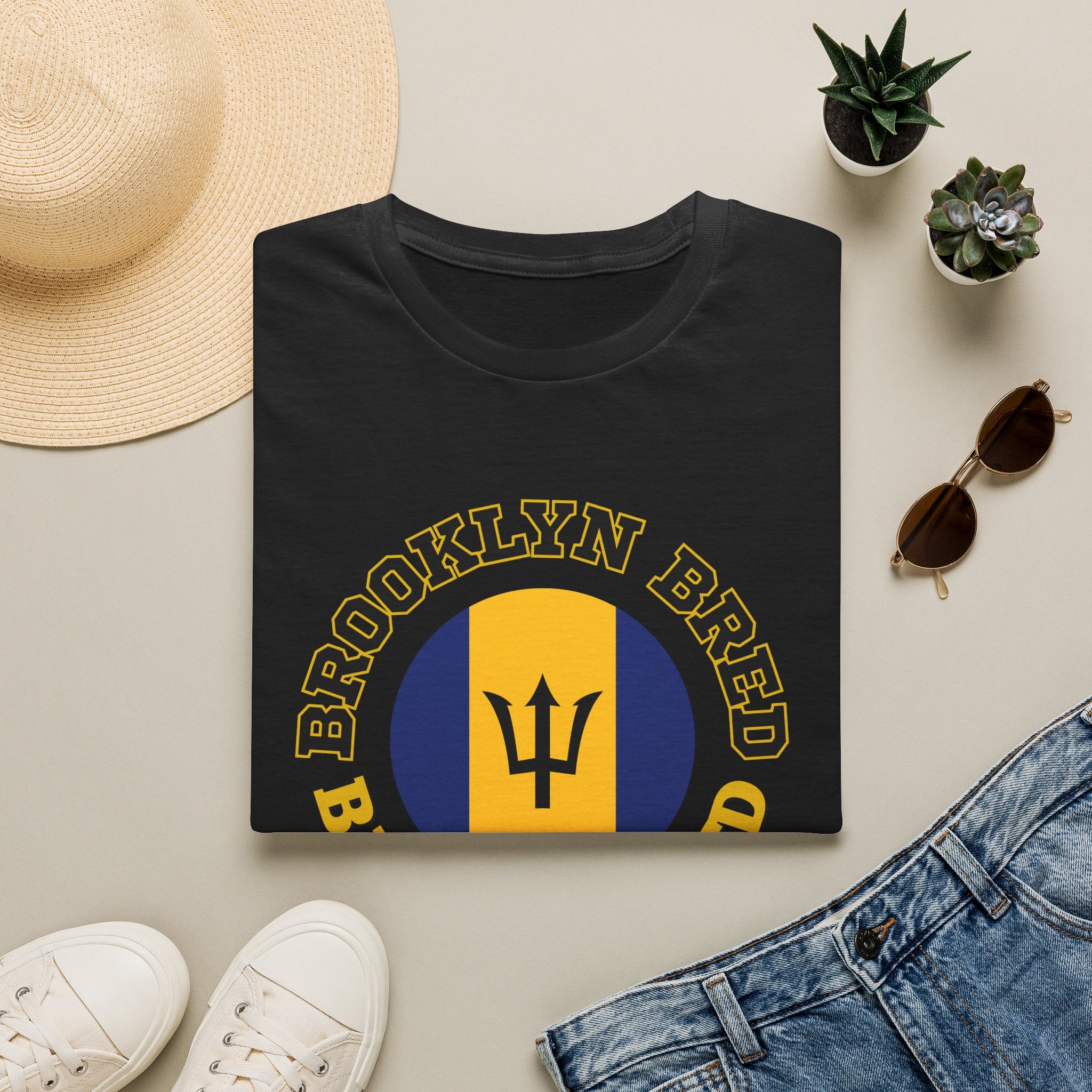 Brooklyn Bred • Bajan Rooted T-Shirt — Barbados Trident Graphic Tee