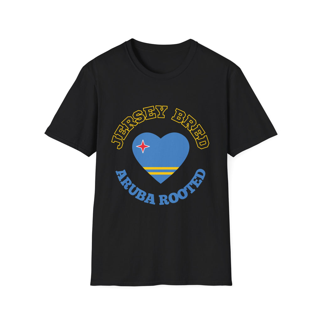 Jersey Bred Aruba Rooted T-Shirt — Heart Flag Pride Tee