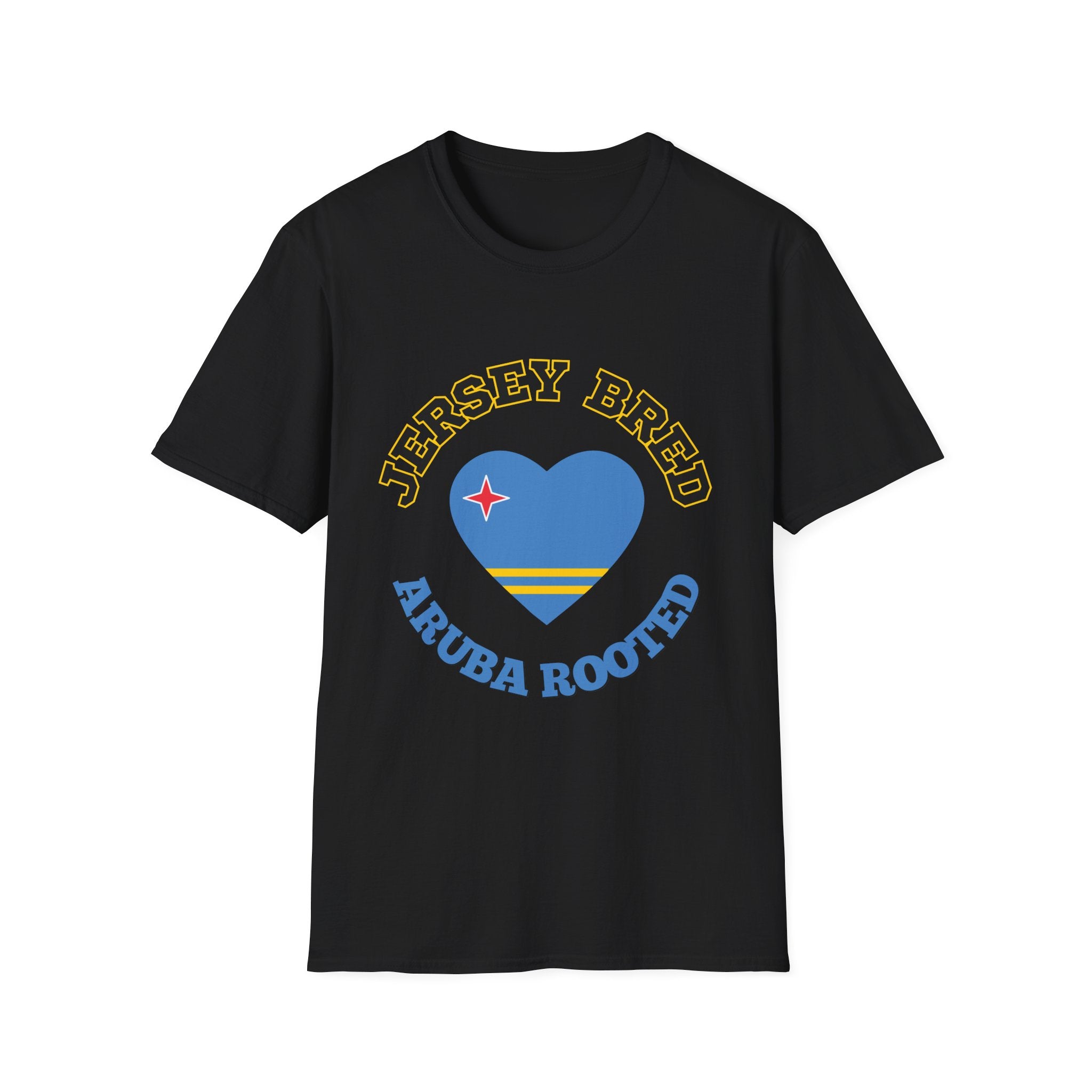 Jersey Bred Aruba Rooted T-Shirt — Heart Flag Pride Tee