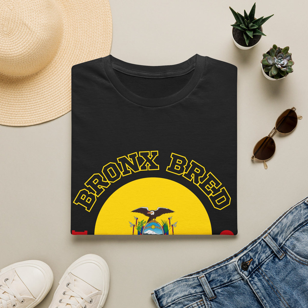 Bronx Bred, Ecuador Rooted T-Shirt — Ecuador Flag Crest Tee