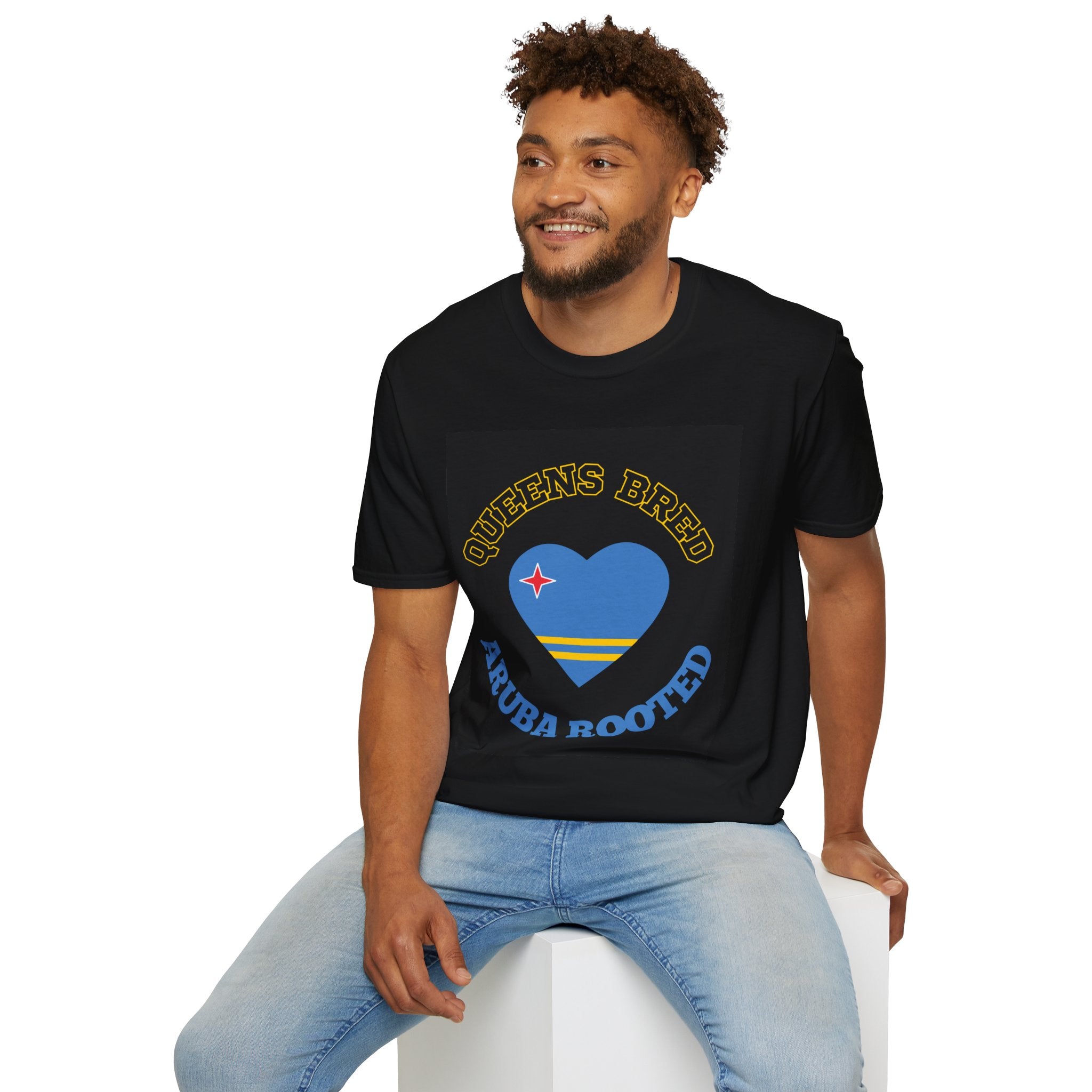 Queens Bred Aruba Rooted T-Shirt — Island Pride Heart Tee