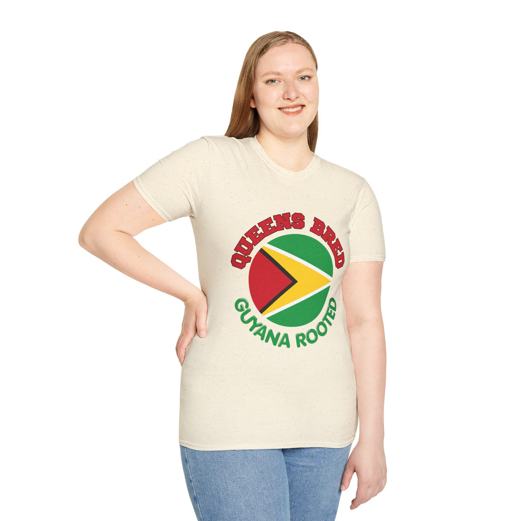 Queens Bred Guyana Rooted T-Shirt — Guyanese Flag Pride Tee