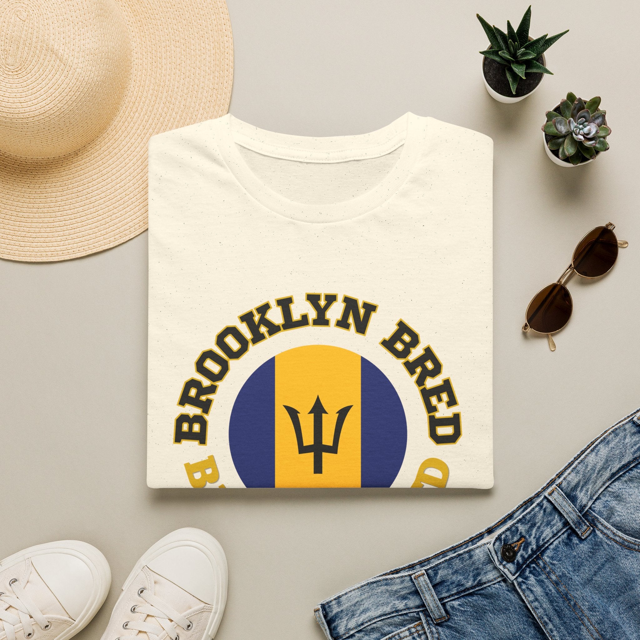 Brooklyn Bred • Bajan Rooted T-Shirt — Barbados Trident Graphic Tee