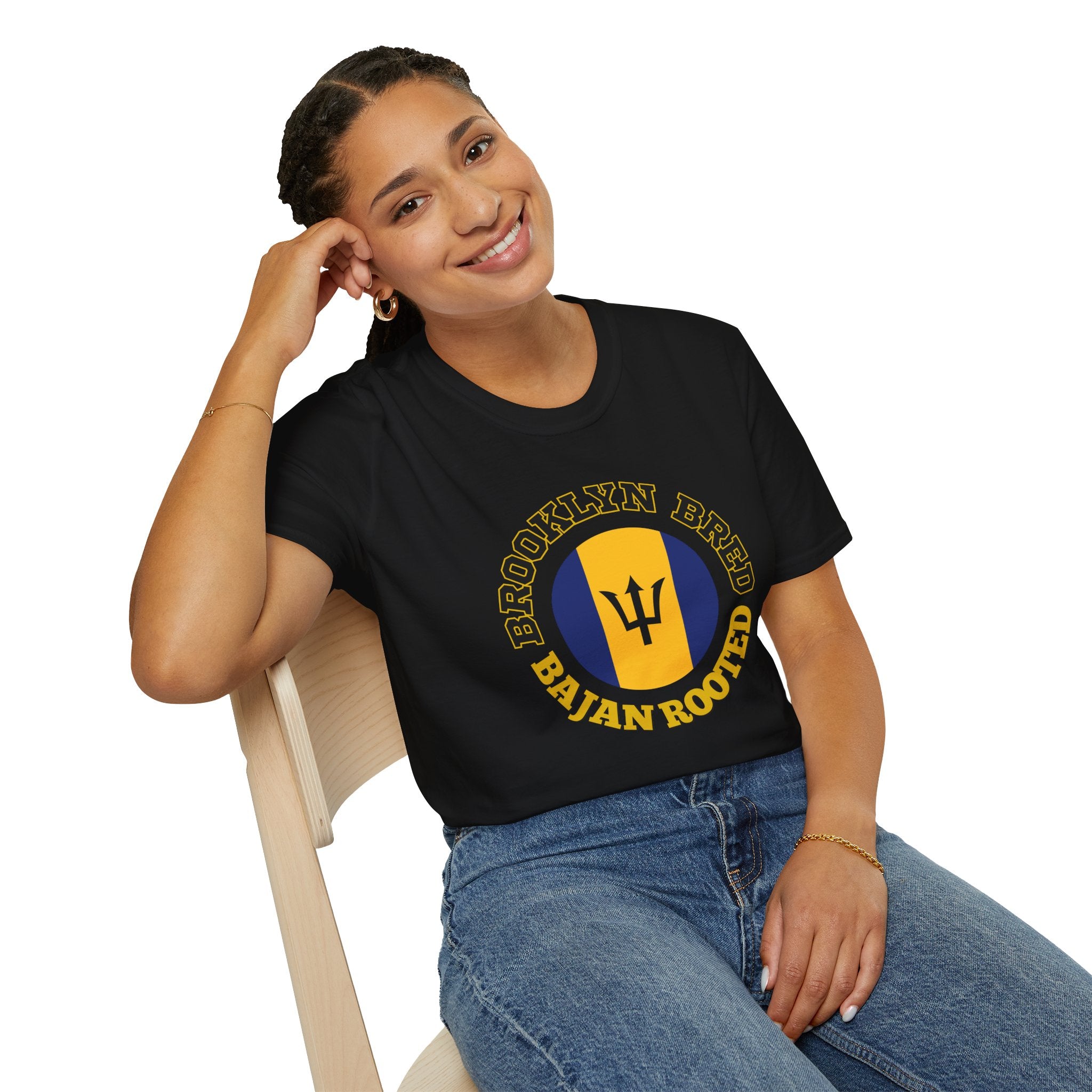 Brooklyn Bred • Bajan Rooted T-Shirt — Barbados Trident Graphic Tee