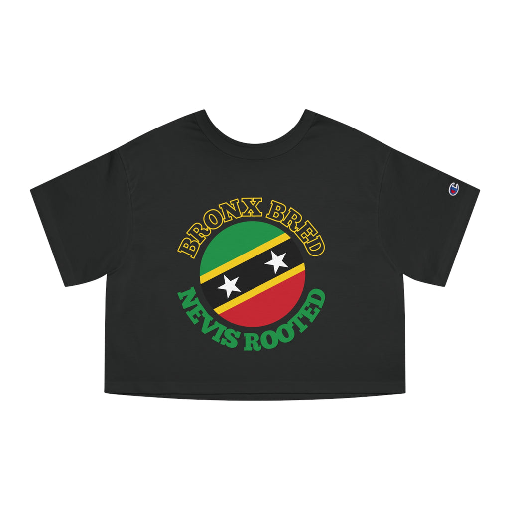 Bronx Bred Nevis Rooted Cropped T-Shirt — Caribbean Pride Heritage Tee