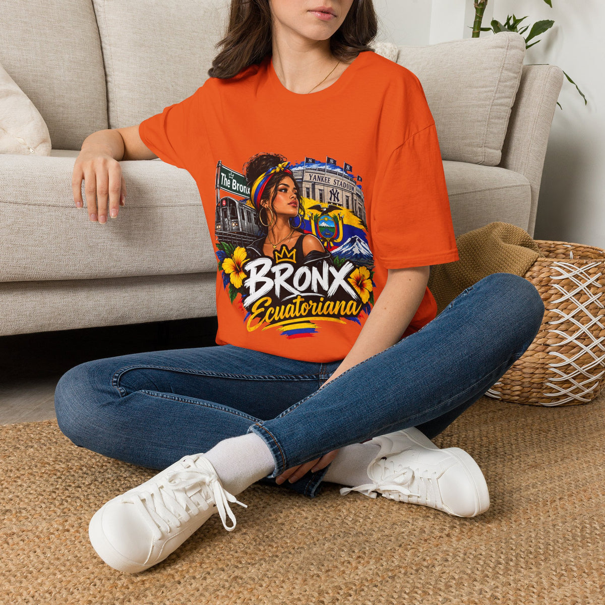 Bronx Ecuatoriana T-Shirt — Ecuadorian Pride NYC Floral Graphic