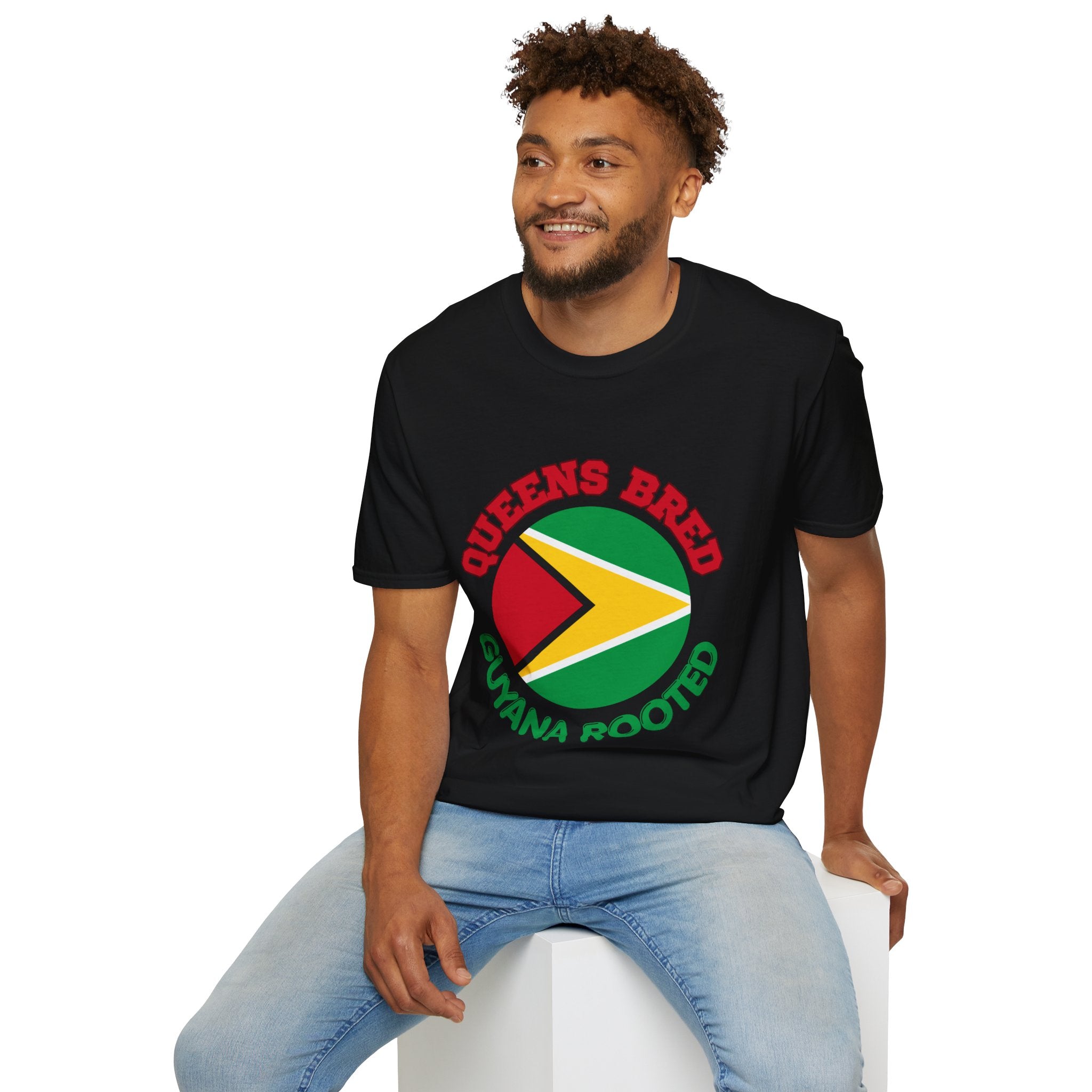 Queens Bred Guyana Rooted T-Shirt — Guyanese Flag Pride Tee