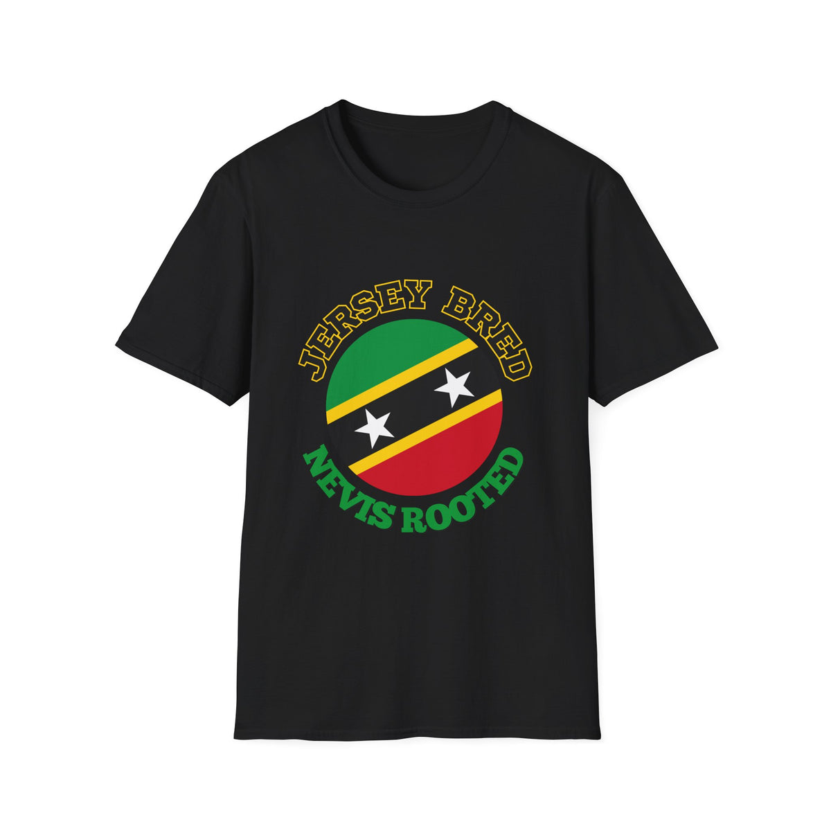 T-Shirt — Jersey Bred St. Kitts & Nevis Rooted Flag Design