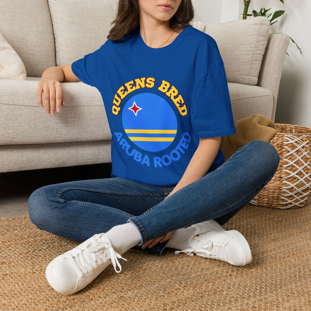 Queens Bred Aruba Rooted T-Shirt — Caribbean Pride Tee
