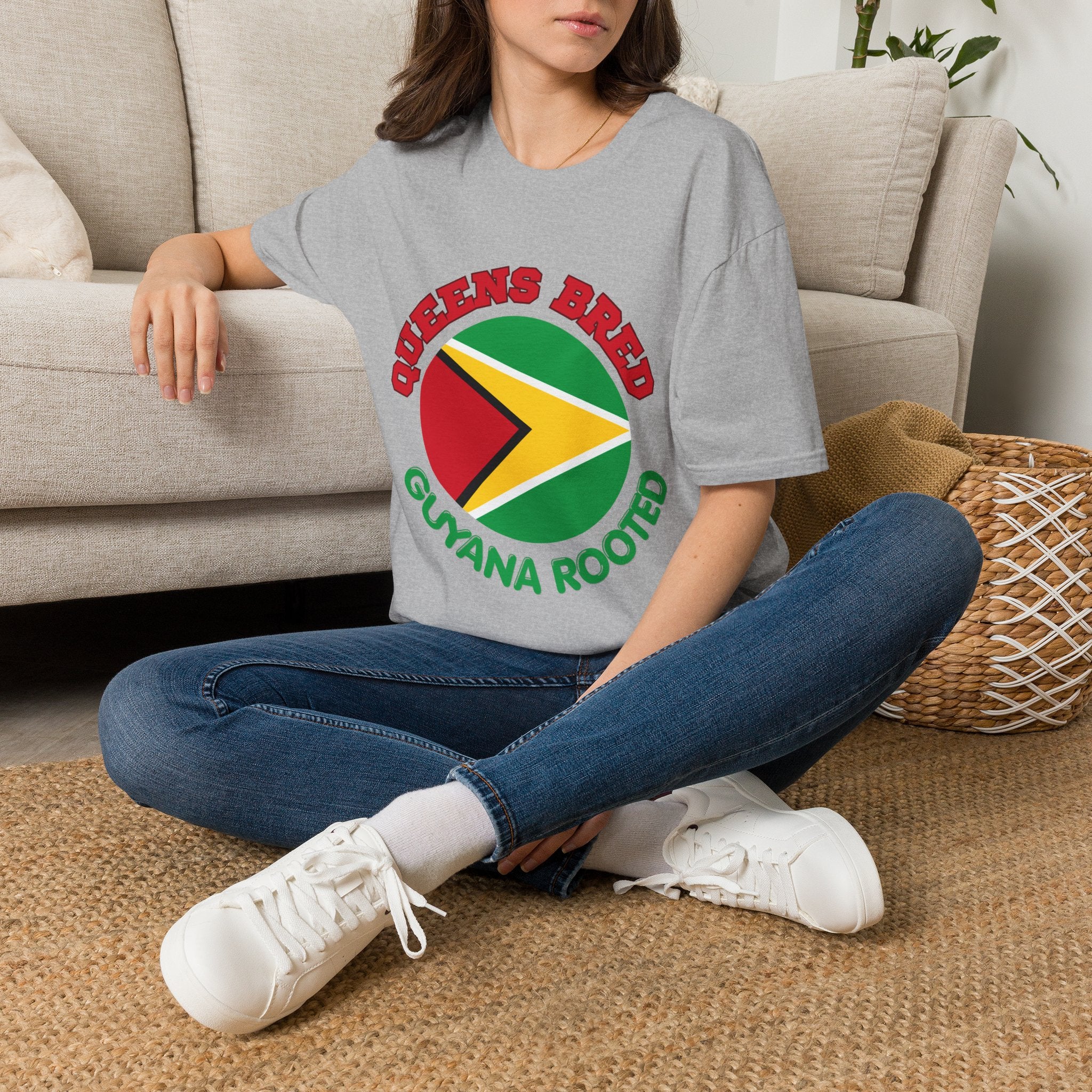 Queens Bred Guyana Rooted T-Shirt — Guyanese Flag Pride Tee