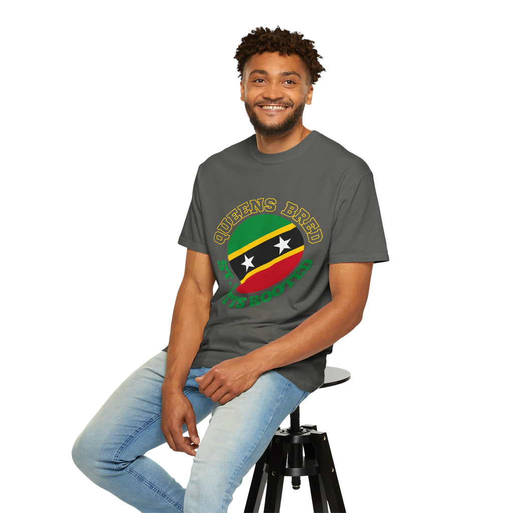 Queens Bred, St. Kitts Rooted Tee | Twin Island Pride Shirt