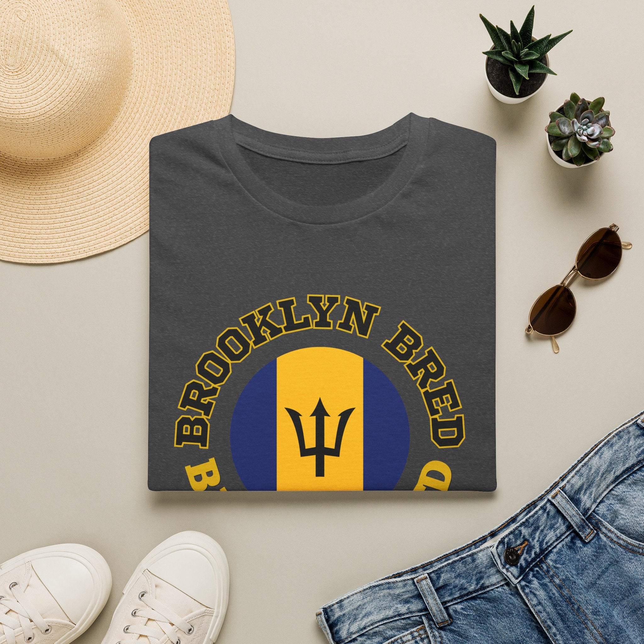 Brooklyn Bred • Bajan Rooted T-Shirt — Barbados Trident Graphic Tee