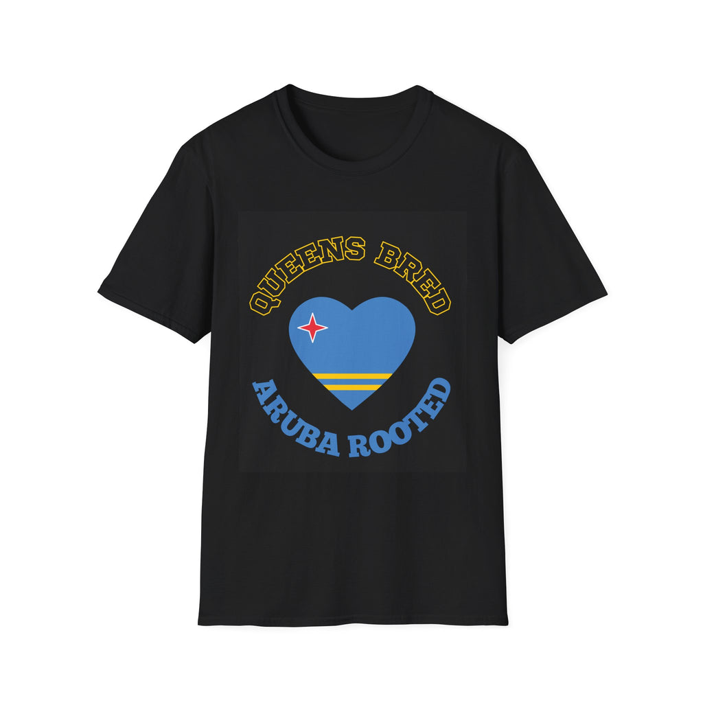 Queens Bred Aruba Rooted T-Shirt — Island Pride Heart Tee